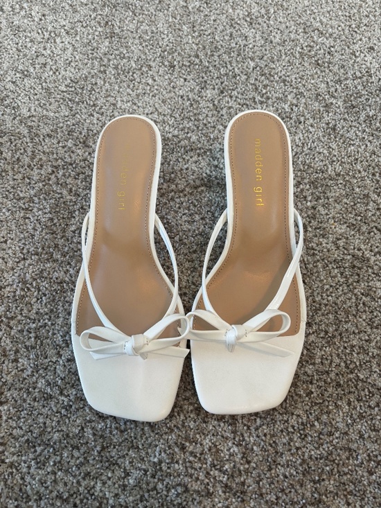 Steve Madden Shoes - Madden Girl White Bow Toe-Loop Sandals